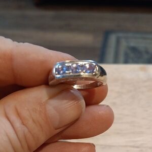 Silver Ring with Purple Stones (Tanzanite?)